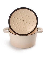 BergHOFF Neo 4pc Cast Iron Cookware Set, Fry Pan, Grill Pan & Round Dutch Oven