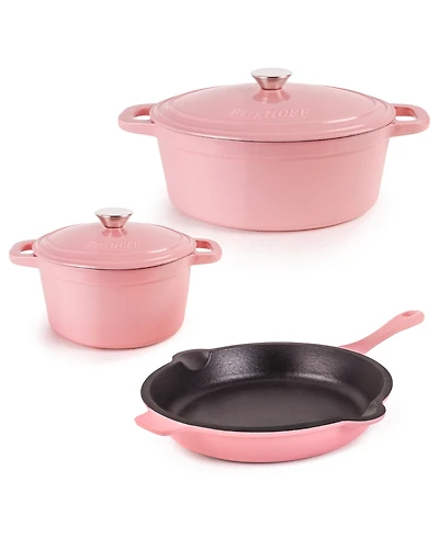 BergHOFF Neo 5pc Cast Iron Dutch Oven Set with 10" Fry Pan, 3qt. & 5qt.