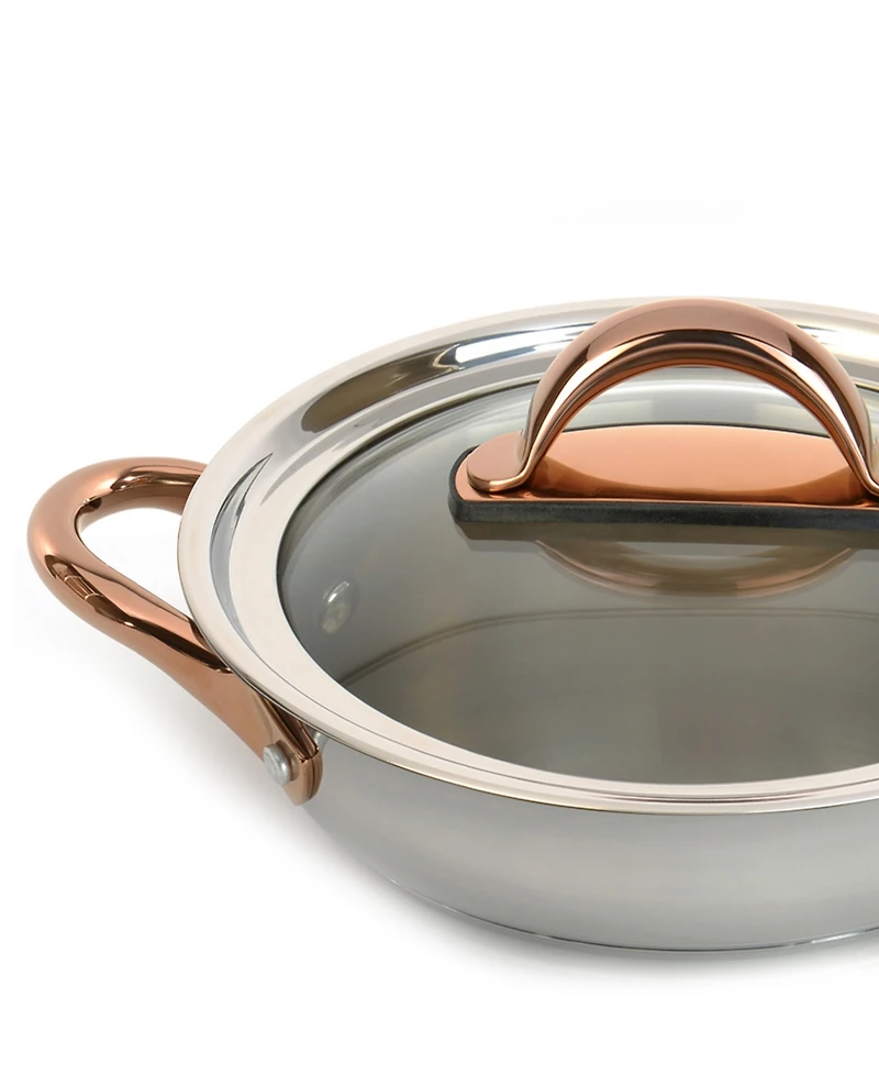 BergHOFF Ouro 18/10 Stainless Steel 5 Piece Starter Cookware Set with Glass Lids