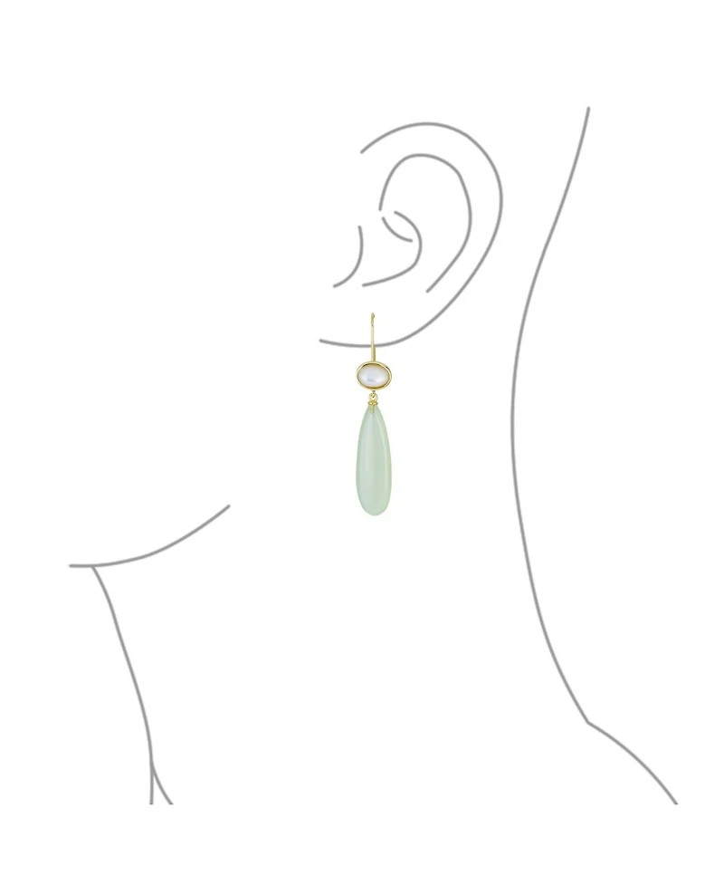 Unique Geometric Oval Linear Long Shape Tear Drop Natural Multi-Tier Earthy Rose Quartz Gemstone Party Dangling Earrings Fish hook for Women G