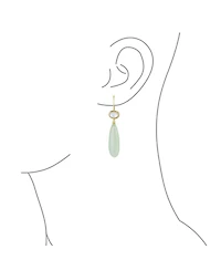 Unique Geometric Oval Linear Long Shape Tear Drop Natural Multi-Tier Earthy Rose Quartz Gemstone Party Dangling Earrings Fish hook for Women G