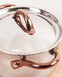 BergHOFF Ouro Gold 3pc 18/10 Stainless Steel Starter Set, Ss Lids , Rose Gold Handles