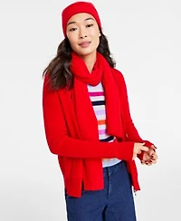 Charter Club Womens Cashmere Beanie Scarf Sweater Cardigan Created For Macys