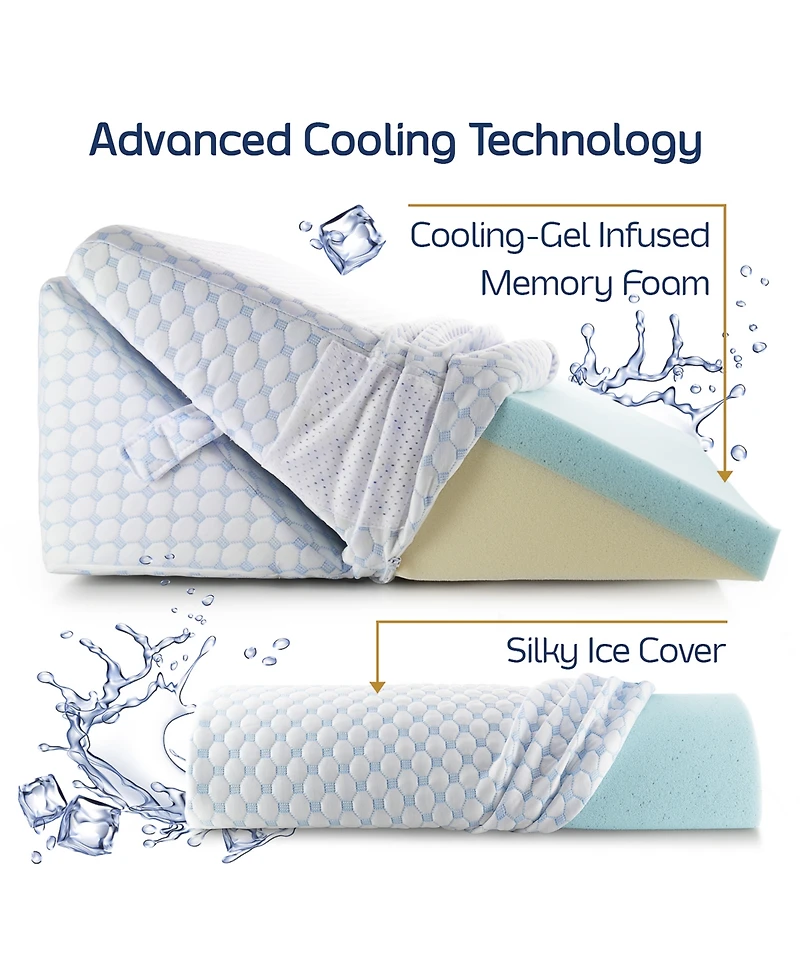 Nestl Adjustable Cooling Cover and Extra Pillow Bed Wedge Pillow
