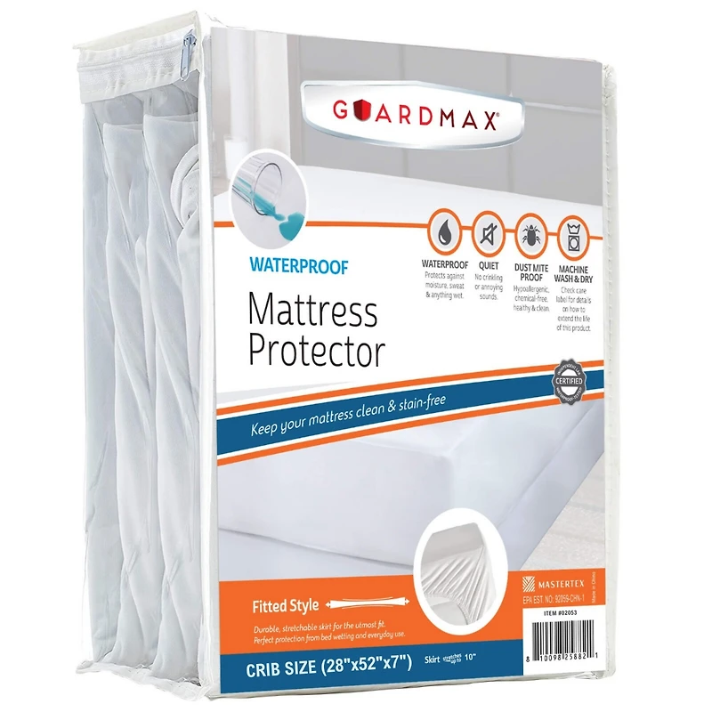 Guardmax Waterproof Fitted Sheet - Crib Size - White