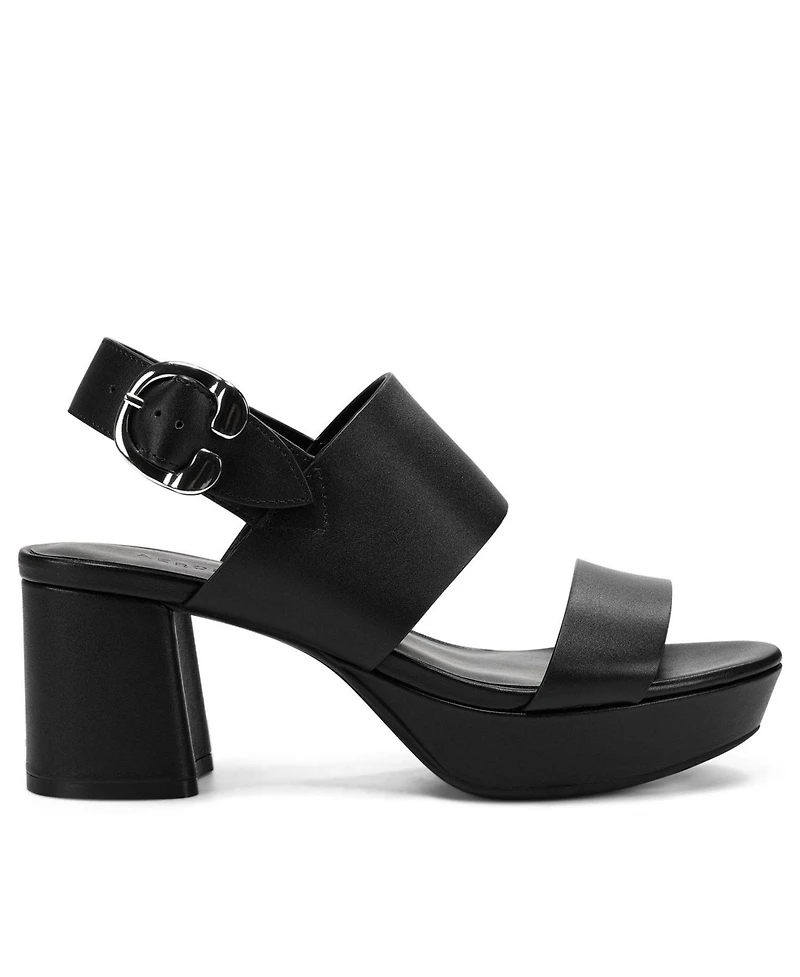 Aerosoles Women's Camera Leather Platform Heel Sandal