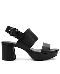 Aerosoles Women's Camera Leather Platform Heel Sandal