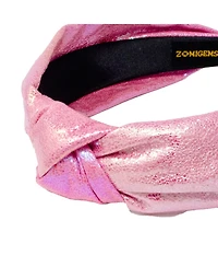 Tiny Treats Girls Pink Shiny Knotted Headband