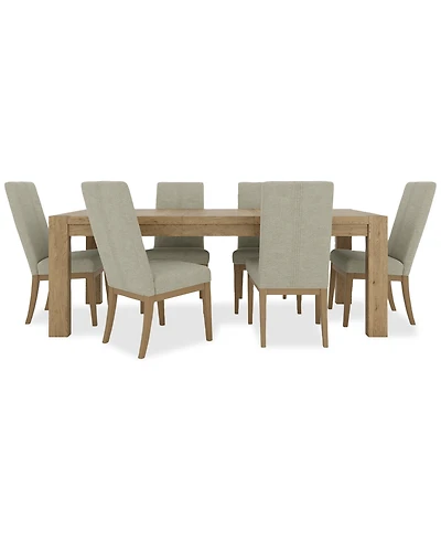 Davie Rectangular 7pc Dining Set (Table & 6 Upholstered Side Chairs)