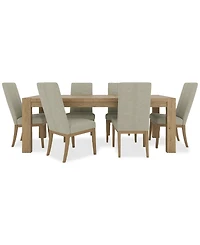 Davie Rectangular 7pc Dining Set (Table & 6 Upholstered Side Chairs)