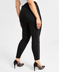 Bar Iii Plus Side-Studded Leggings, Created for Macy's