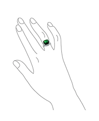 Bling Jewelry Large Fashion Solitaire Cubic Zirconia Pave Cz Cushion Cut 7CTW Green Cocktail Statement Ring