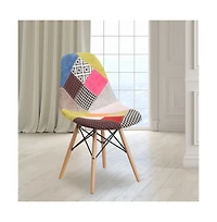 Fabric Accent Dining Chair With Wooden Legs