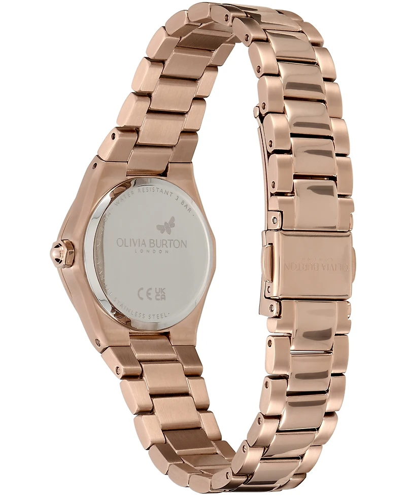 Olivia Burton Women's Sports Luxe Hexa Mini Carnation Gold-Tone Stainless Steel Bracelet Watch 28mm