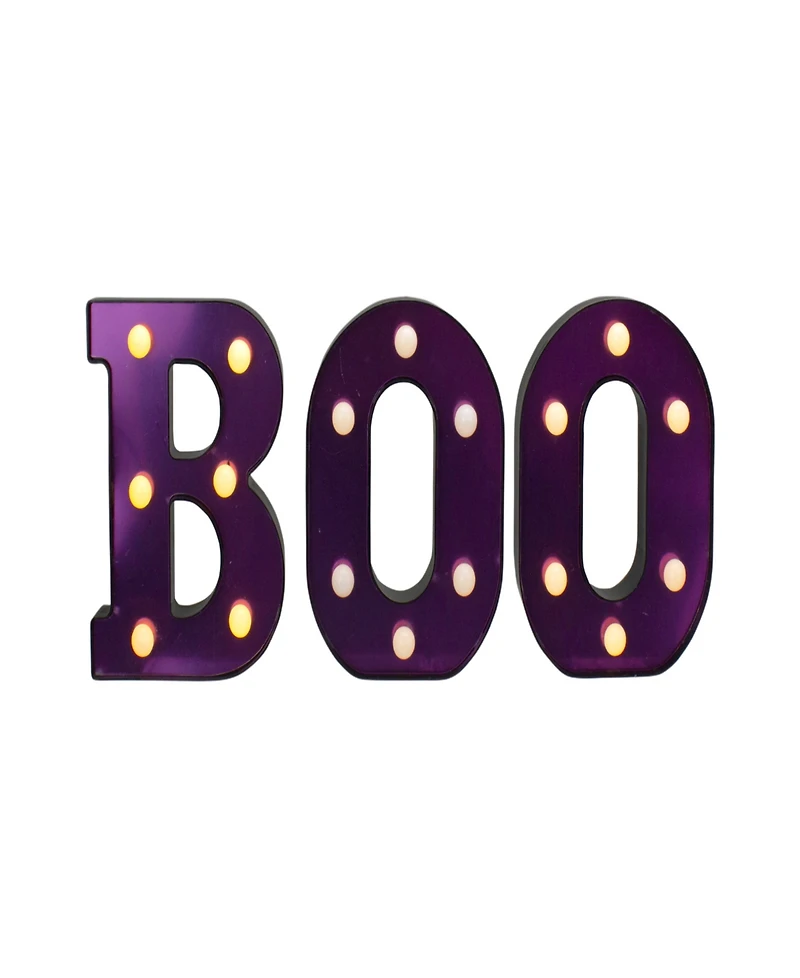 6.5" Led Lighted Purple "Boo" Halloween Marquee Sign