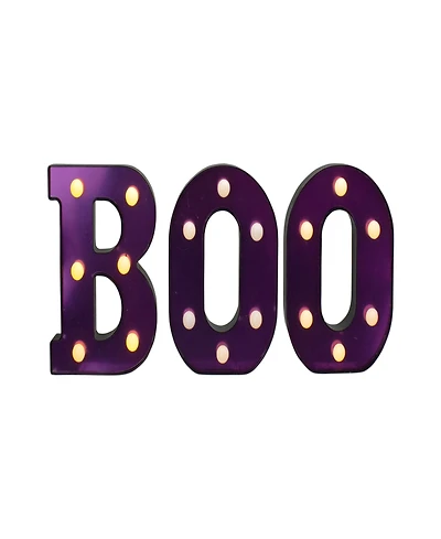 6.5" Led Lighted Purple "Boo" Halloween Marquee Sign