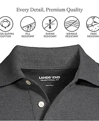 Lands' End Men's Long Sleeve Cotton Supima Polo Shirt