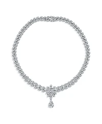 Bling Jewelry Jewelry Set Art Deco Marquise Leaf Cz Choker Necklace and Drop Chandelier Earrings