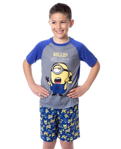 Despicable Me Big Boys Minions Bello? Raglan 2-Piece Pajama Short Set