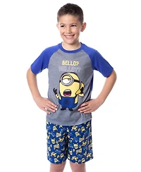 Despicable Me Big Boys Minions Bello? Raglan 2-Piece Pajama Short Set