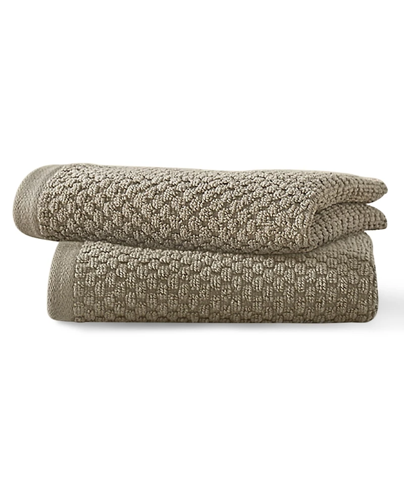 Blue Loom Lilly Cotton and Rayon from Bamboo 2 Piece Hand Towel Set, 30" x 18"