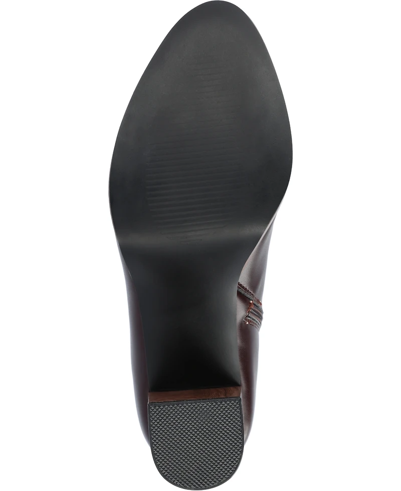 Journee Collection Women's Romer Center Seam Platform Block Heel Booties