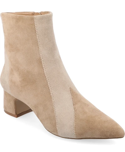 Journee Collection Women's Lusinda Color Block Pointed Toe Booties