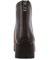Journee Collection Women's Consuello Two Tone Pointed Toe Block Heel Booties