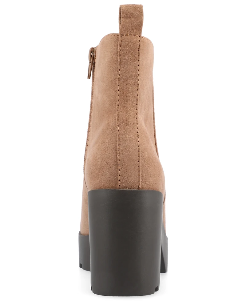 Journee Collection Women's Cassidy Platform Block Heel Lug Sole Booties