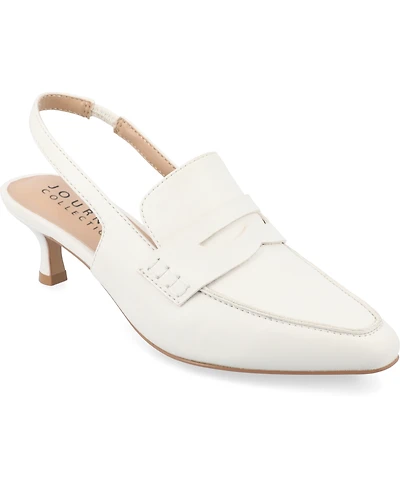 Journee Collection Women's Amory Tailored Kitten Heel Slingback Pumps