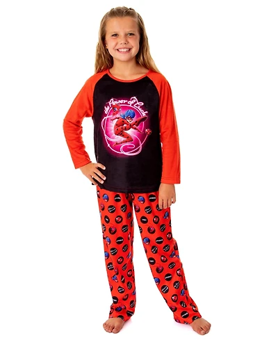 Miraculous Tales Of Ladybug Girls Miraculous: & Cat Noir The Power Luck Raglan Sleep 2PC Pajama Set