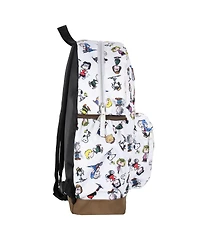 Peanuts Snoopy Charlie Brown Sally Linus Cute School Travel Backpack With Faux Leather Bottom