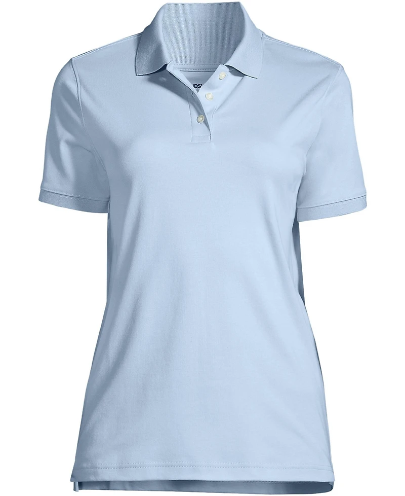 Lands' End Women's School Uniform Short Sleeve Interlock Polo Shirt