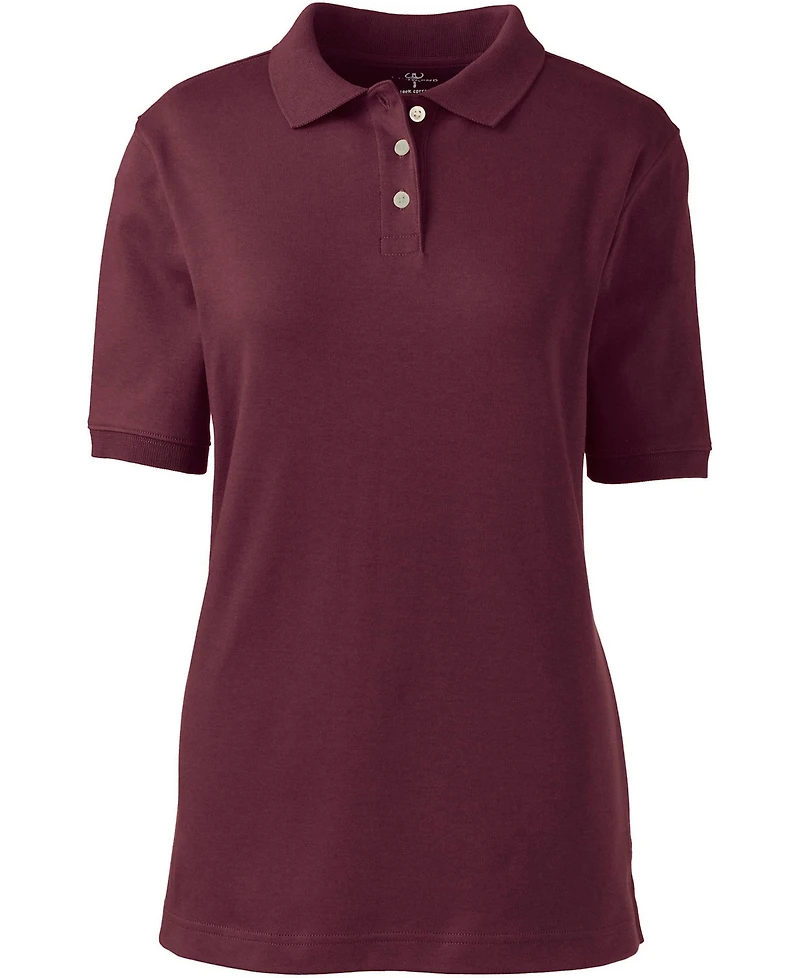 Lands' End Women's School Uniform Short Sleeve Interlock Polo Shirt
