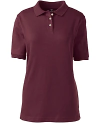 Lands' End Women's School Uniform Short Sleeve Interlock Polo Shirt
