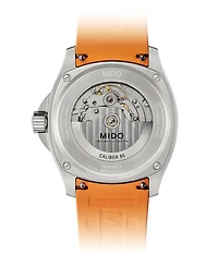 Mido Men's Swiss Automatic Multifort Orange Rubber Strap Watch 41mm