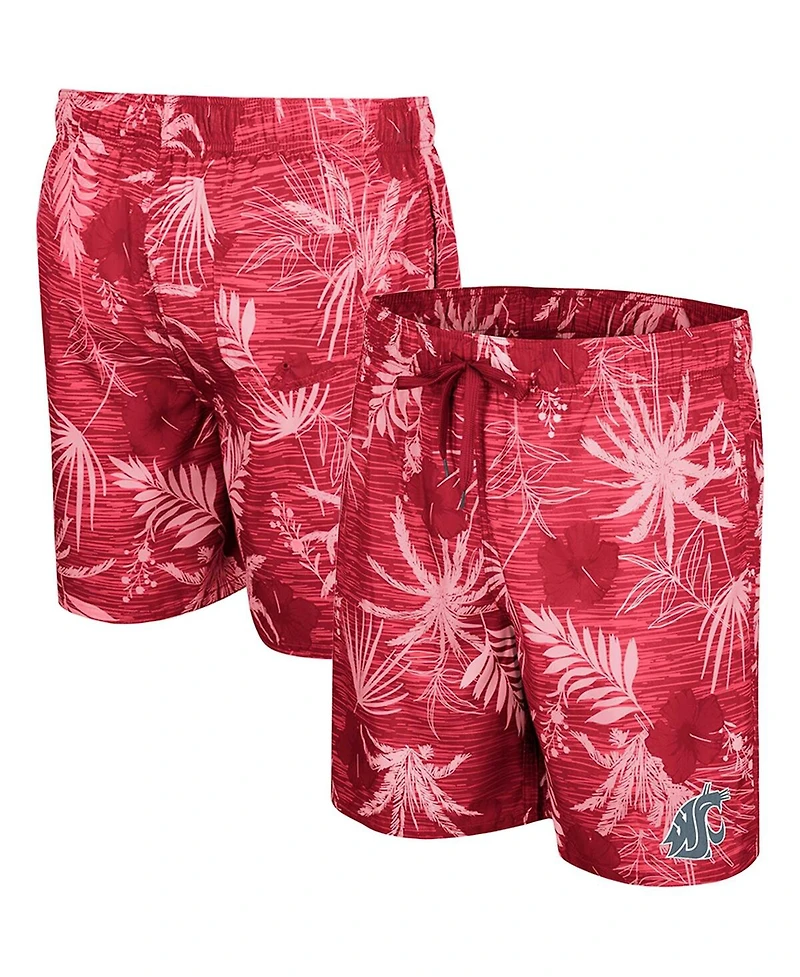 Men's Colosseum Crimson Washington State Cougars What Else is New Swim Shorts