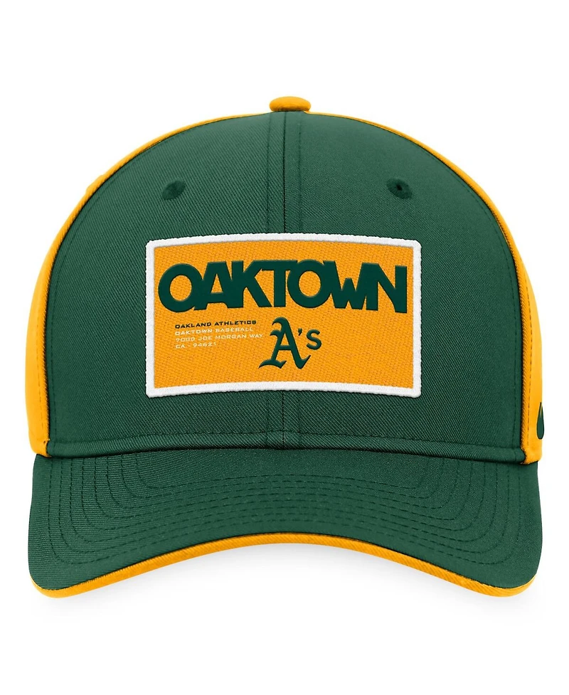 Men's Nike Green, Gold Oakland Athletics Classic99 Colorblock Performance Snapback Hat