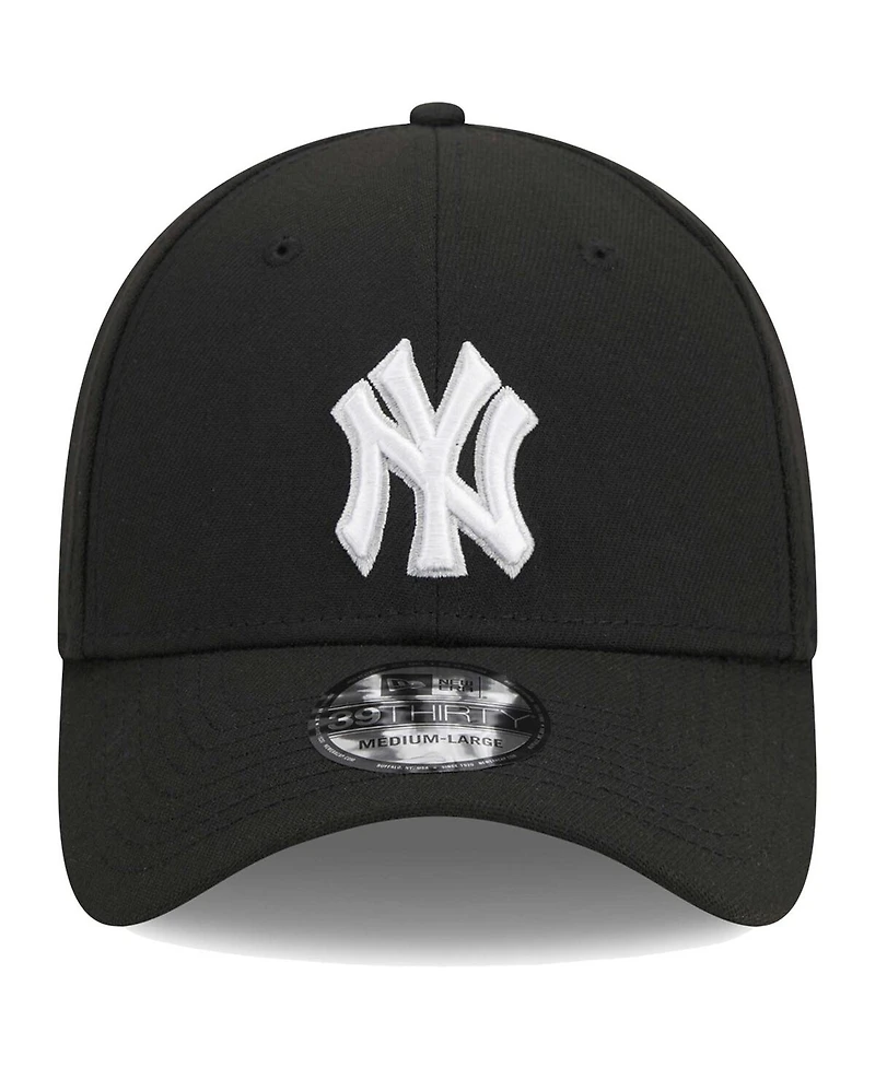 Men's New Era Black New York Yankees Logo 39THIRTY Flex Hat