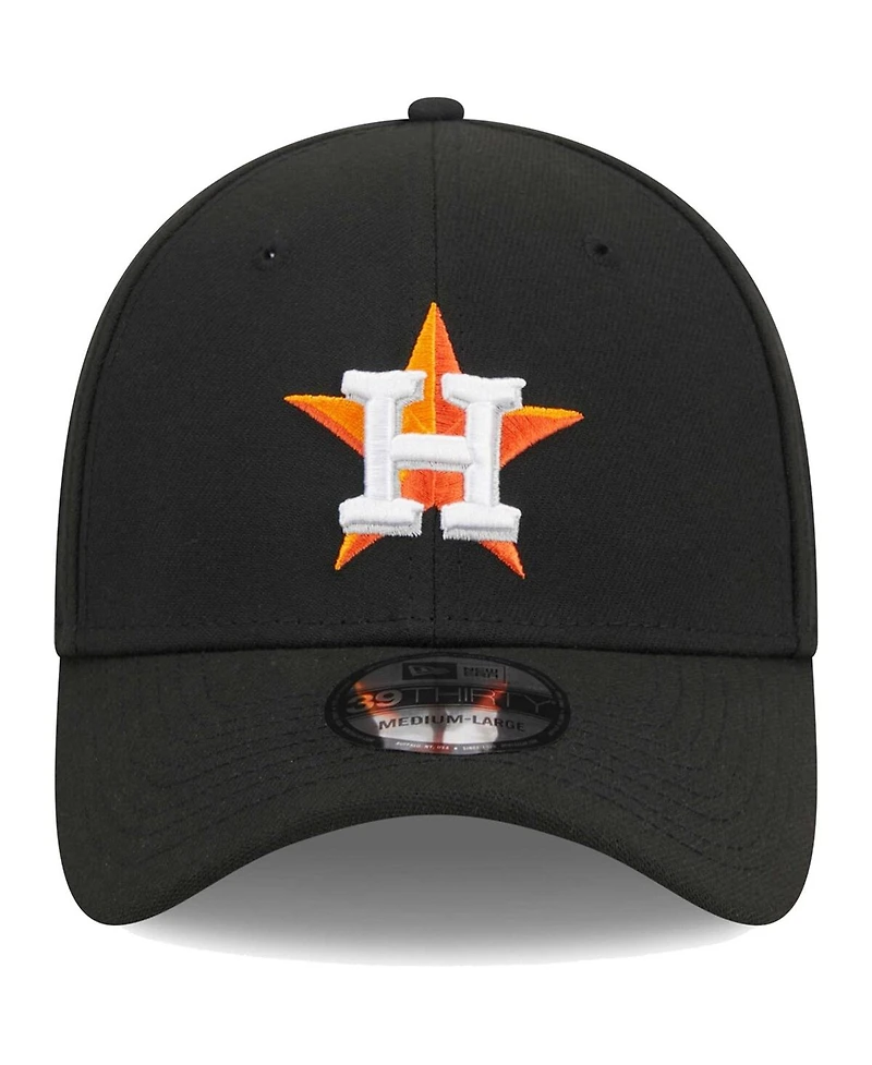 Men's New Era Black Houston Astros Logo 39THIRTY Flex Hat