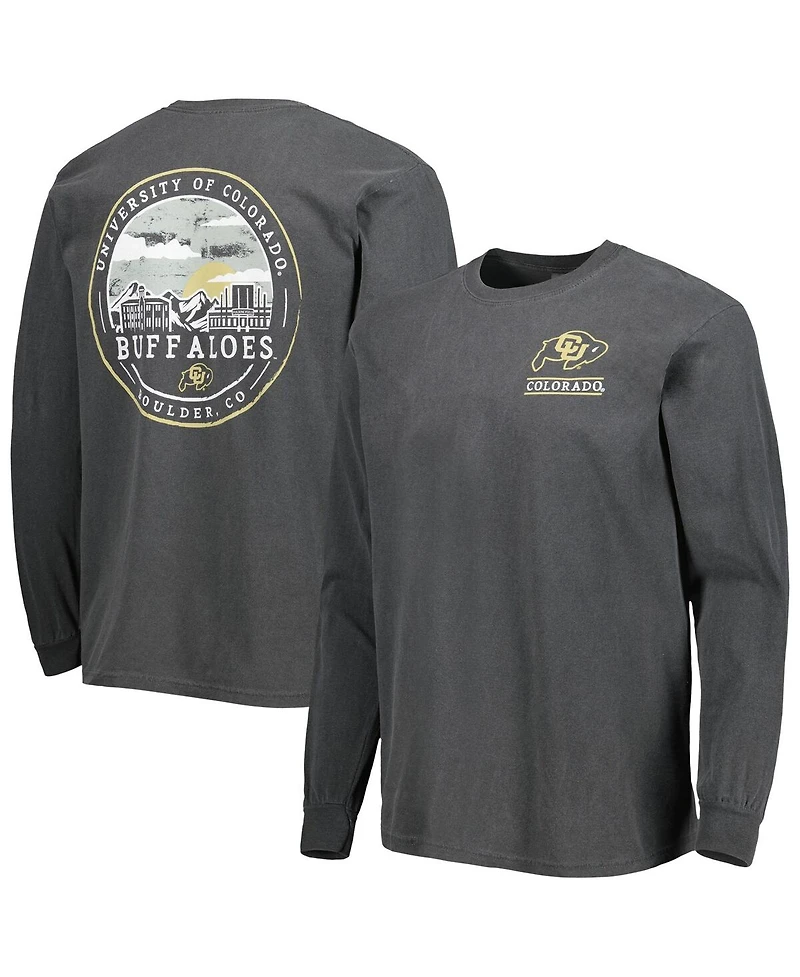 Men's Black Colorado Buffaloes Circle Campus Scene Long Sleeve T-shirt