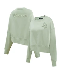 Women's Pro Standard Green Minnesota Vikings Neutral Pullover Sweatshirt