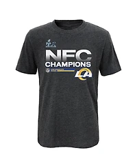 Big Boys Fanatics Heathered Charcoal Los Angeles Rams 2021 Nfc Champions Locker Room Trophy Collection T-shirt