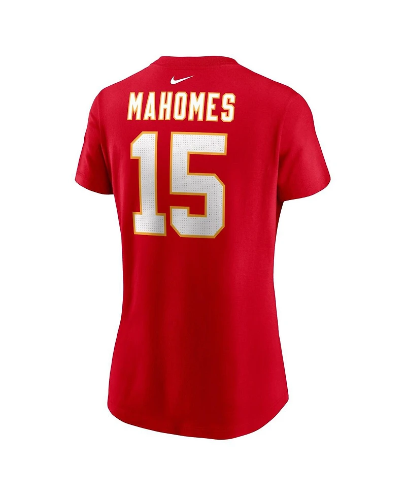 Women's Nike Patrick Mahomes Red Kansas City Chiefs Player Name and Number T-shirt