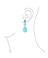 Bling Jewelry Unique Geometric Daning Teardrop Ball Teardrop Multi Shape Oval 3 Multi-Tier Party Dangling Earrings in Gold Plated
