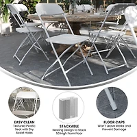 Emma+Oliver Set Of 6 Stackable Folding Plastic Chairs - 650 Lb Weight Capacity