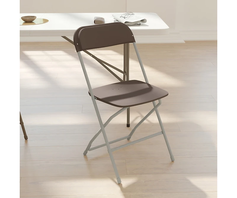 Emma+Oliver Set Of 6 Stackable Folding Plastic Chairs - 650 Lb Weight Capacity