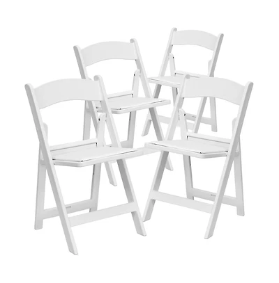 Set Of 4 800 Lb Weight Capacity Indoor/Outdoor Resin Folding Chairs