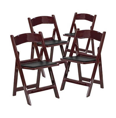 Set Of 4 800 Lb Weight Capacity Indoor/Outdoor Resin Folding Chairs