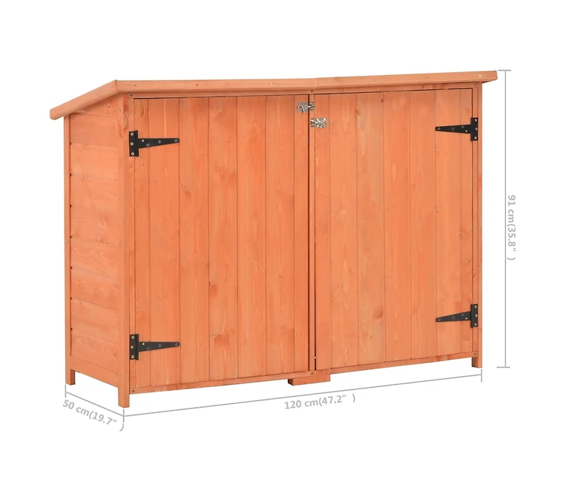 vidaXL Garden Storage Shed 50.4"x16.5"x35.8" Wood